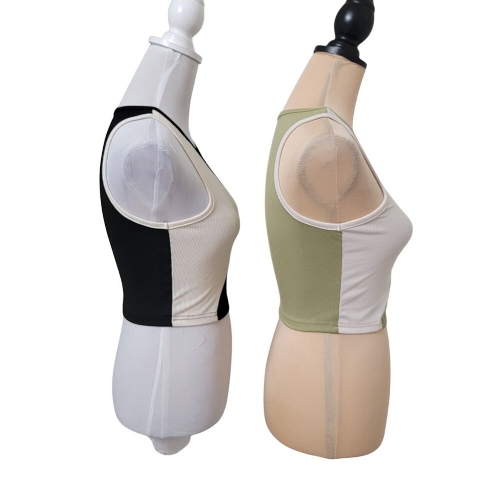 Shein Size S (4) Unity Color Block Ribbed Knit Tank Top, Short/Cropped.  2 For 1 - Picture 4 of 15